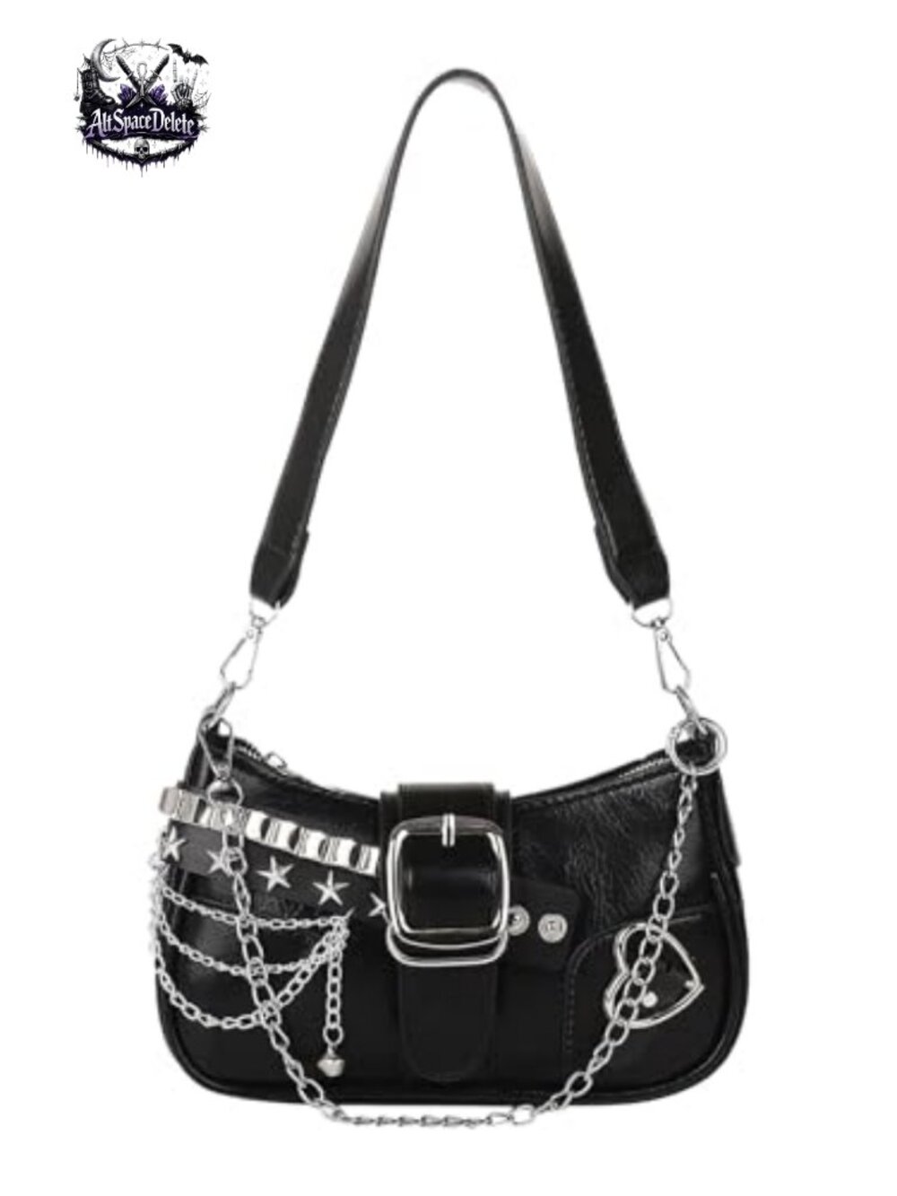 Y2K Purse Star Embroidery PU Leather Shoulder Bag Top Handle Handbag